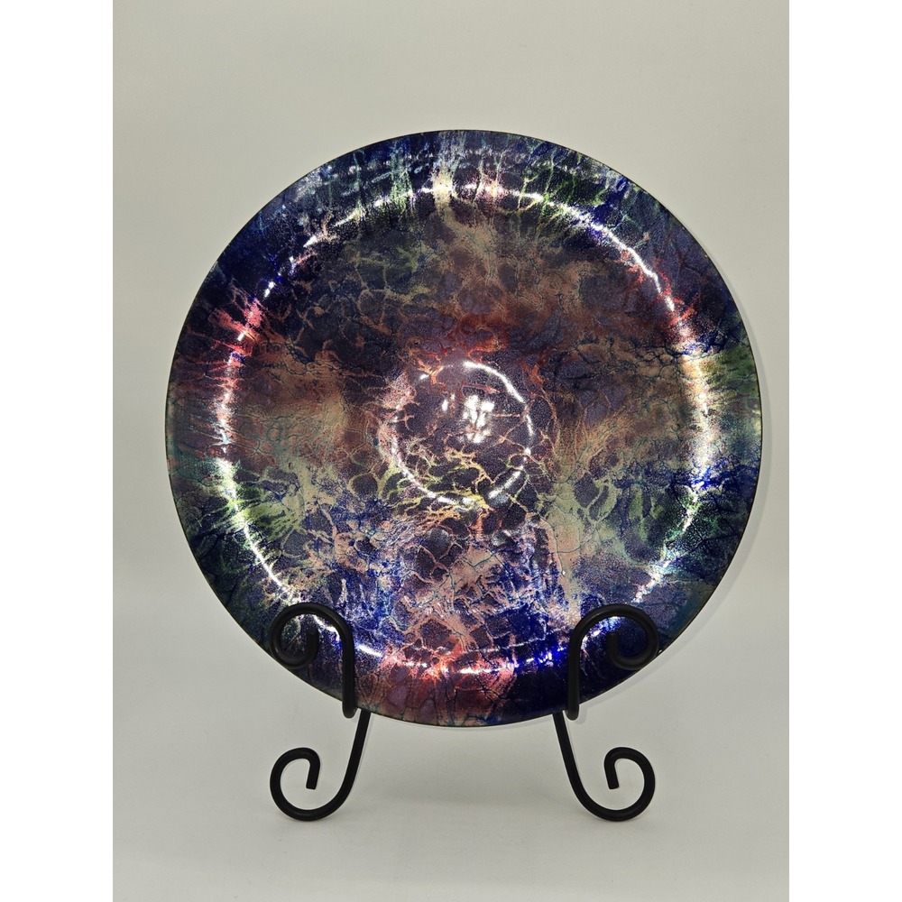 Studio Enamel Copper‎ Bowl Iridescent Crackle Finish 10"